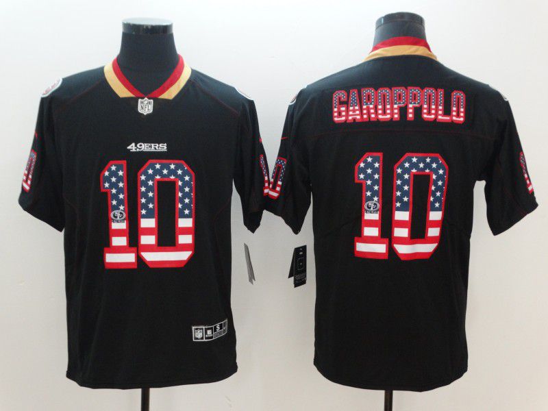 Men San Francisco 49ers #10 Garoppolo Nike USA Flag Fashion Black Color Rush Limited NFL Jerseys->houston texans->NFL Jersey